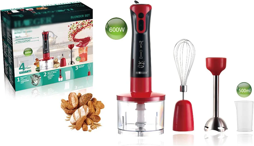 Powerful Hand Blender Stick Immersion Blender with Mixing Cup